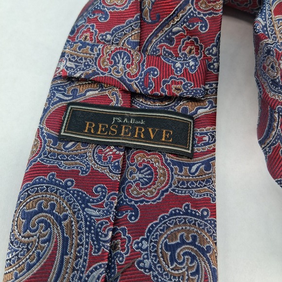 Jos. A. Bank Other - Jos. A. Bank Necktie Mens OS Red Paisley Reserve 100% Silk Classic Woven Tie